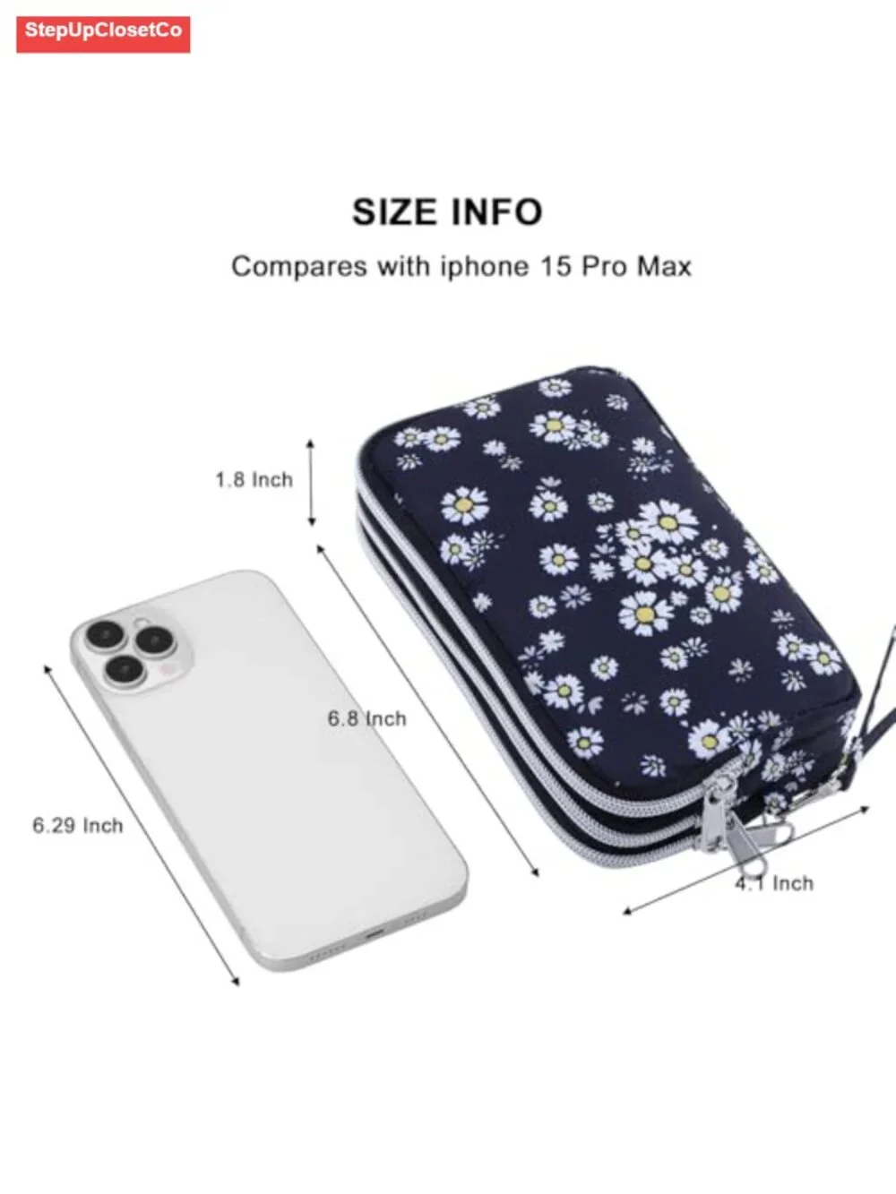 Women's Wristlet Wallet Large Capacity Clutch Purse 3 Zipper Compartments